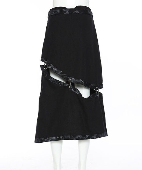 Deconstructed Safety Pin Print Skirt